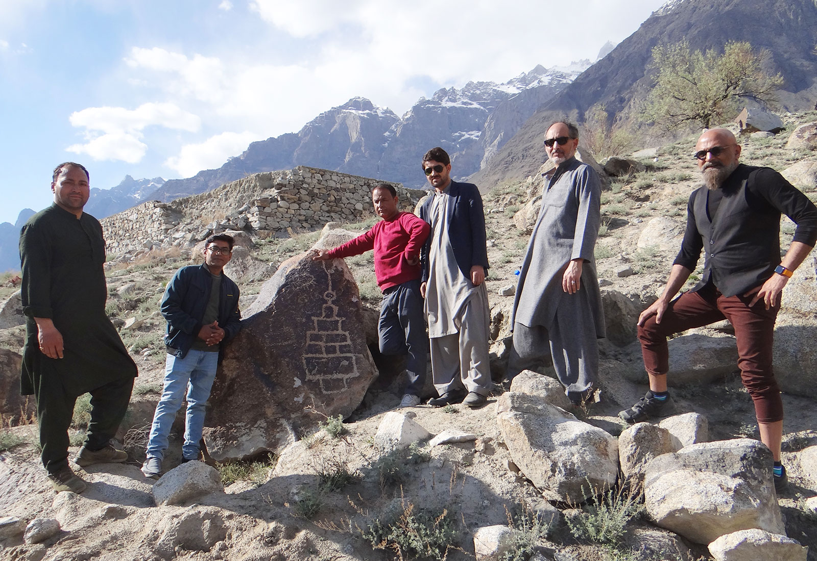 Ali Zaidi and colleagues on a hike in Pakistan